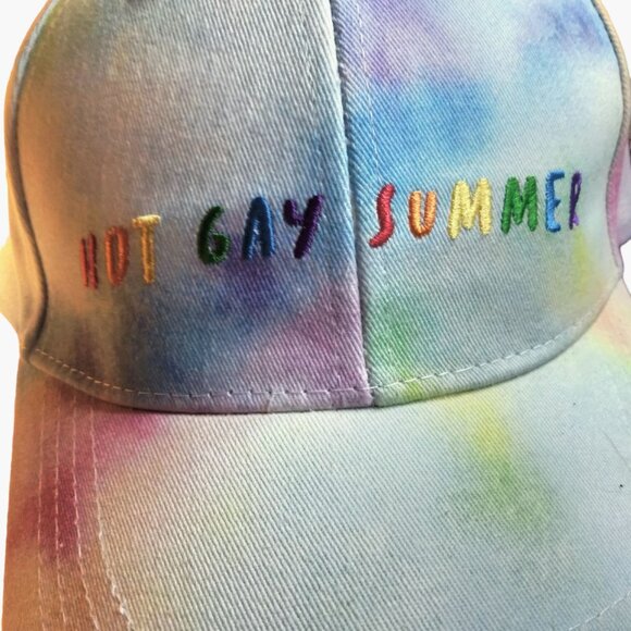 Hot Gay Summer Tie Dye Baseball Cap Pride Apparel Rainbow LGBTQ - Picture 3 of 11